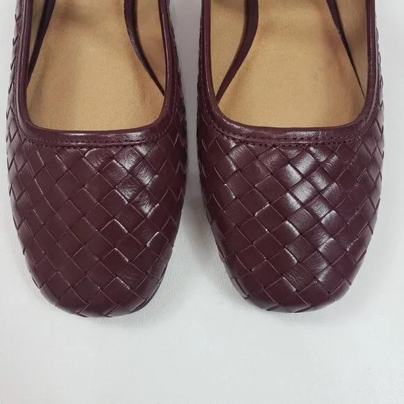 Madewell Burgundy Woven Leather Mary Jane Flats - Picture 9 of 16
